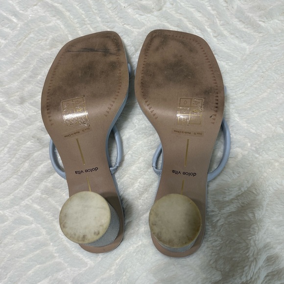 Dolce Vita Noles Light Blue Silver Block Heel Sandals 7.5 - Picture 11 of 14